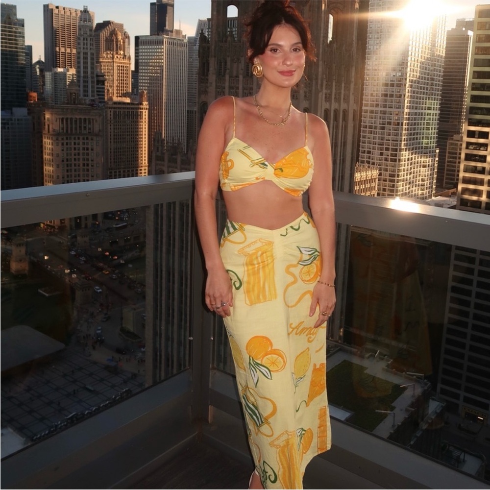 SABO MAXI SKIRT AND MATCHING TOP AMALFI COAST CITRUS LIME PRINT SMALL - Picture 5 of 9
